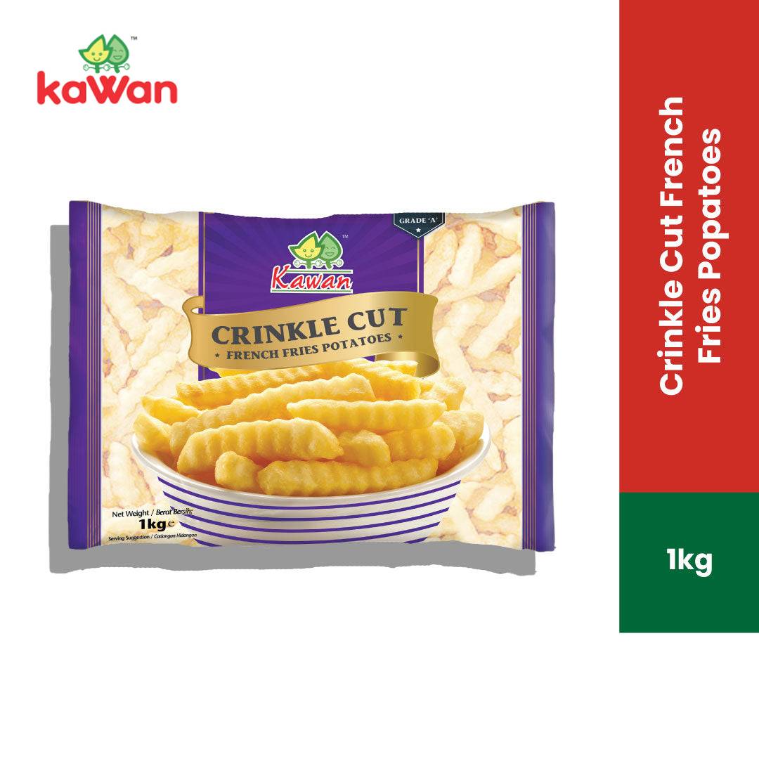 KAWAN Crinkle Cut French Fries (1kg) frozen product packaging