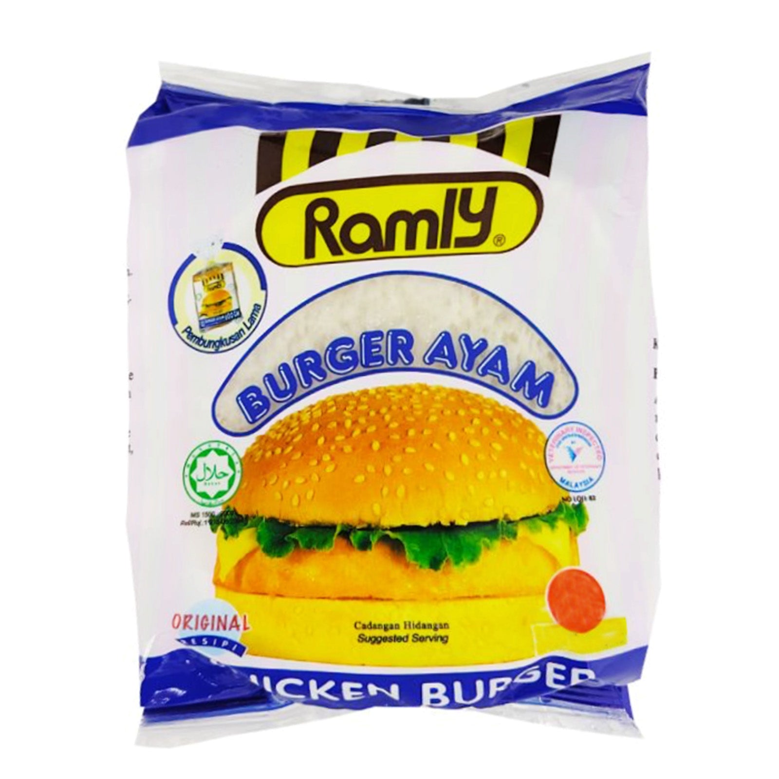 Ramly Chicken Burger Patties 420g frozen product packaging