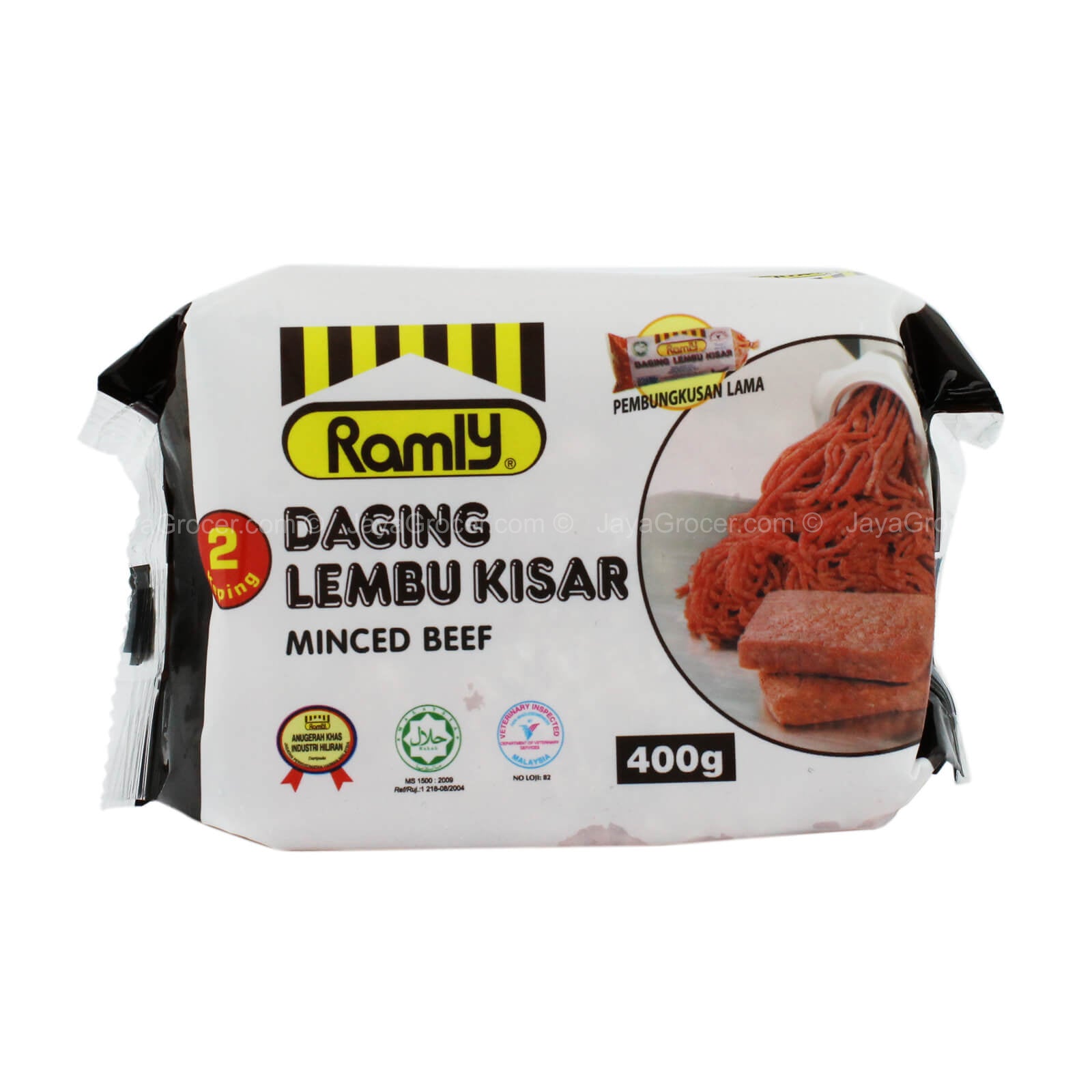 Ramly Minced Beef 400g frozen product packaging