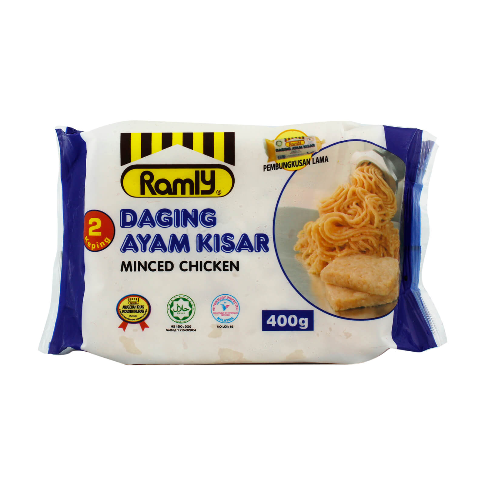Ramly Minced Chicken 400g frozen product packaging