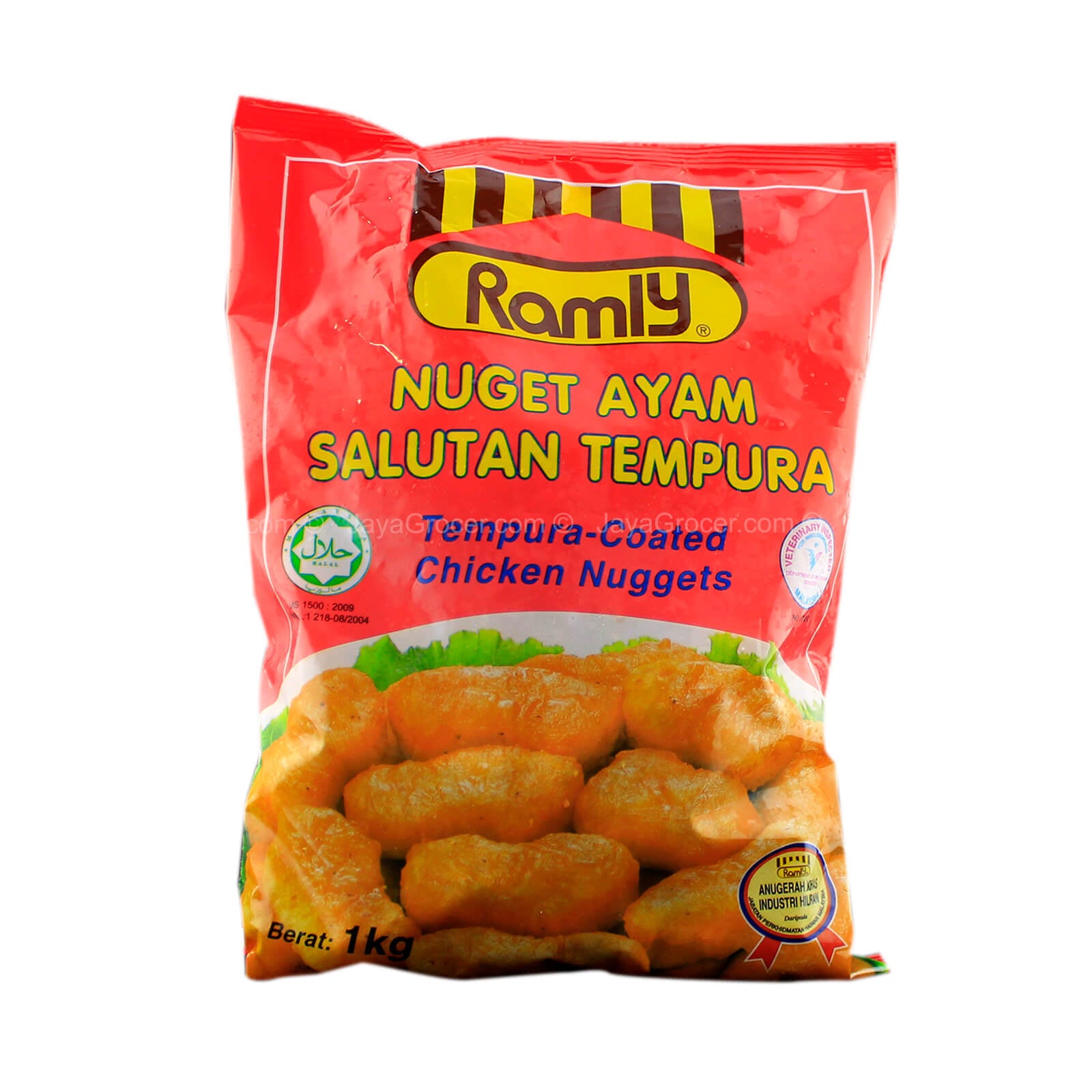 Ramly Tempura Coated Chicken Nuggets 1kg frozen product packaging