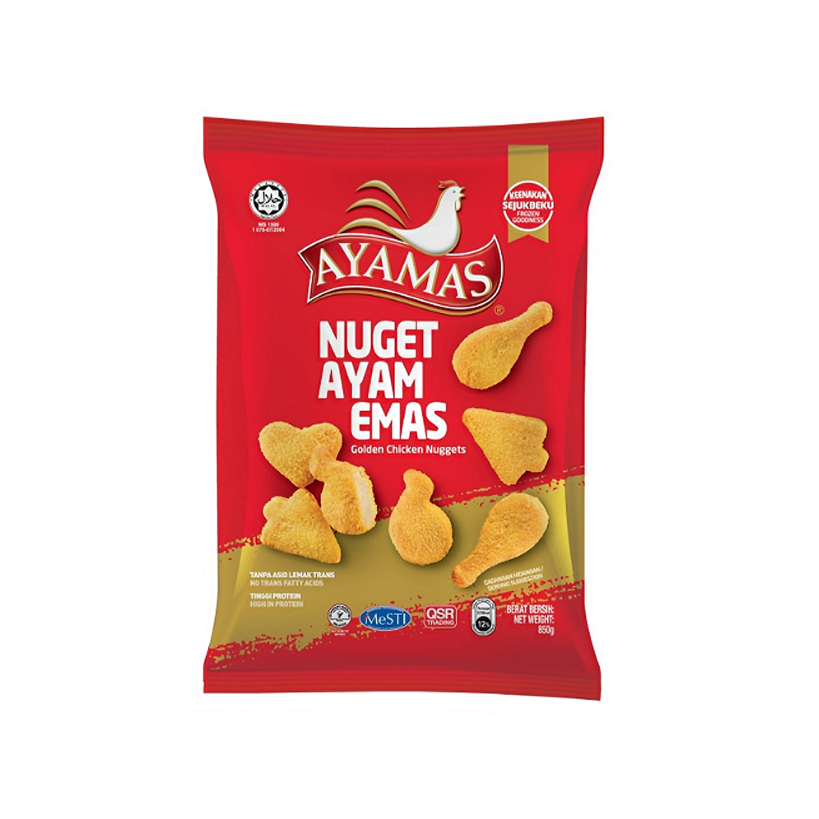 Ayamas Golden Nuggets 850g frozen product packaging