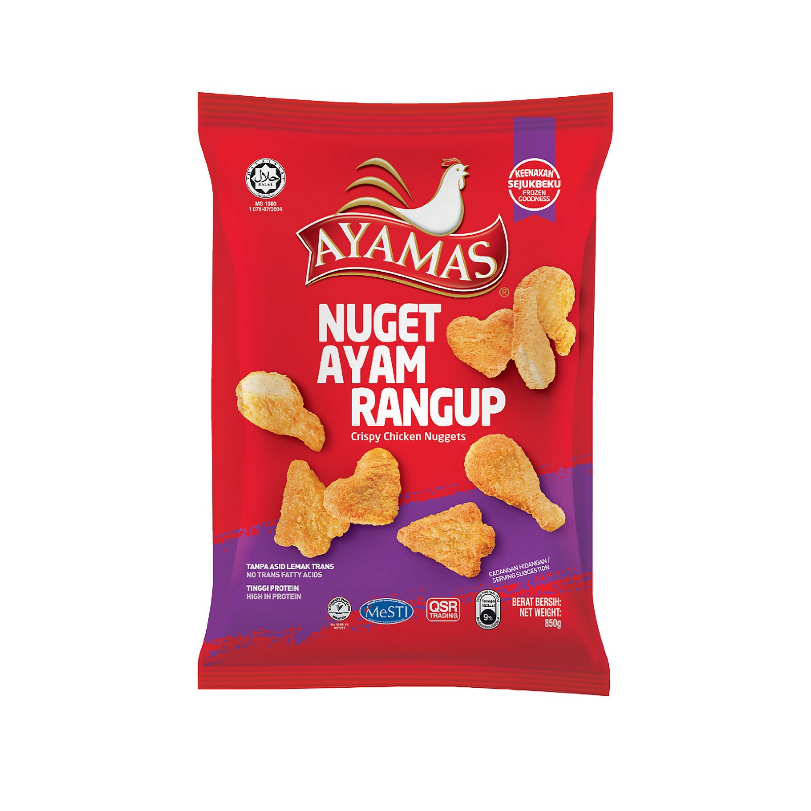 Ayamas Crispy Nuggets 850g frozen product packaging